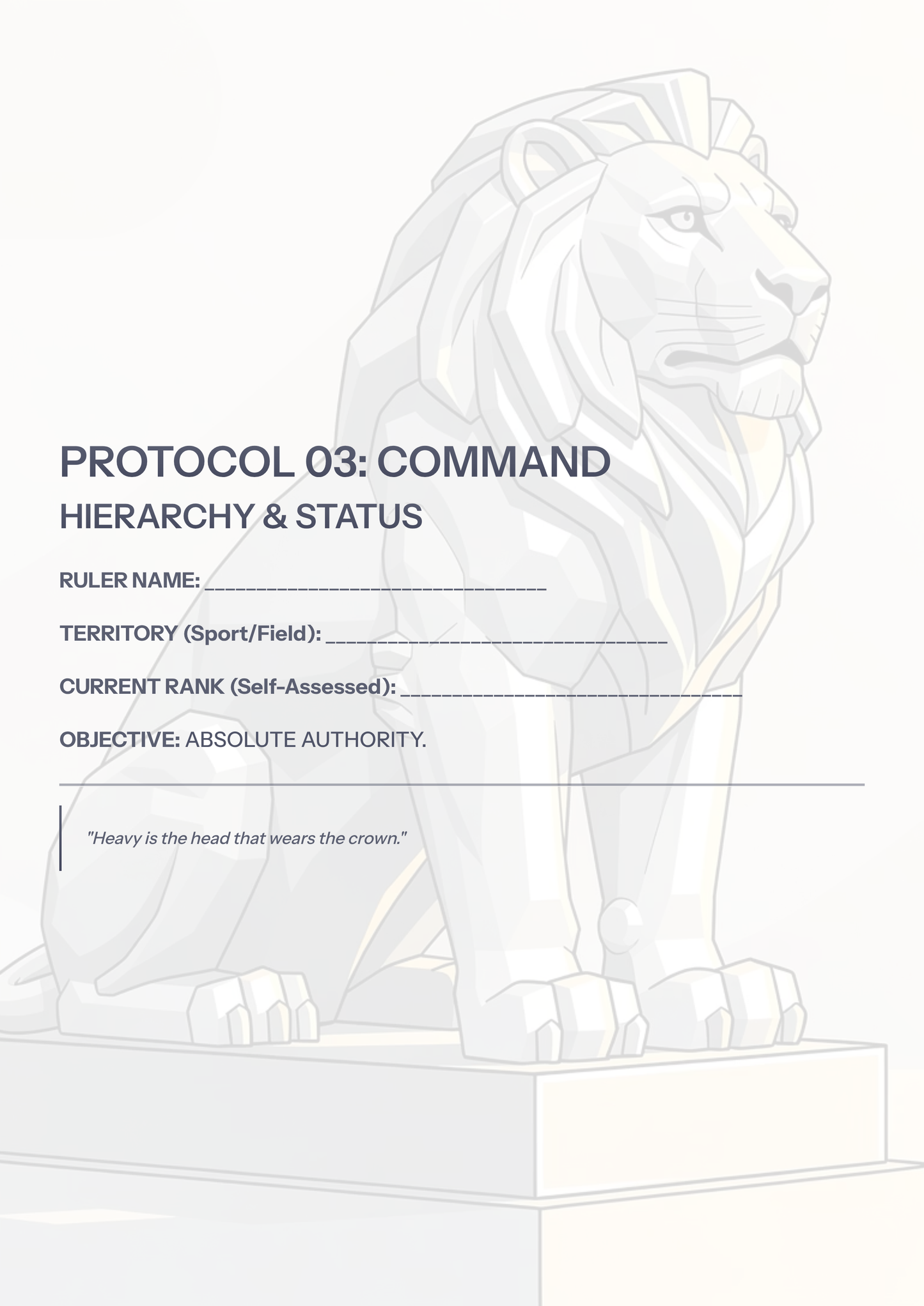 Command Presence: Social Dominance Protocol (Guide + Workbook)